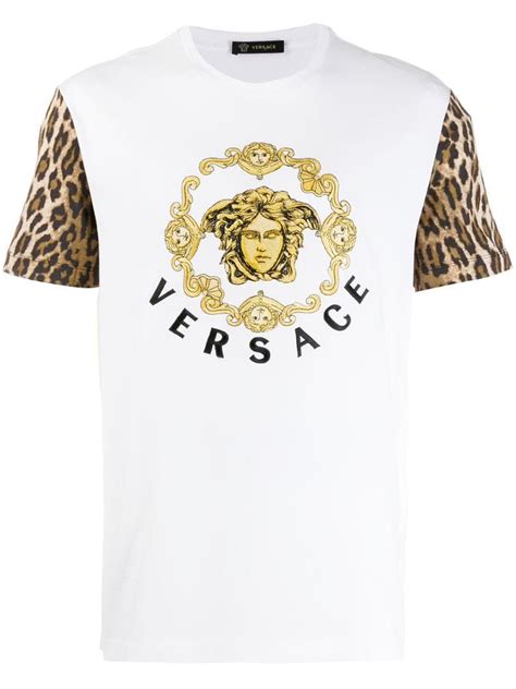 versace statue printed t shirt white yellow|farfetch versace t shirt.